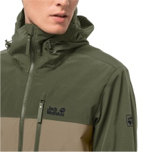 Jack Wolfskin Wind Jacket Desert Wind (windproof, water-repellent, PFC-free) green/brown Men